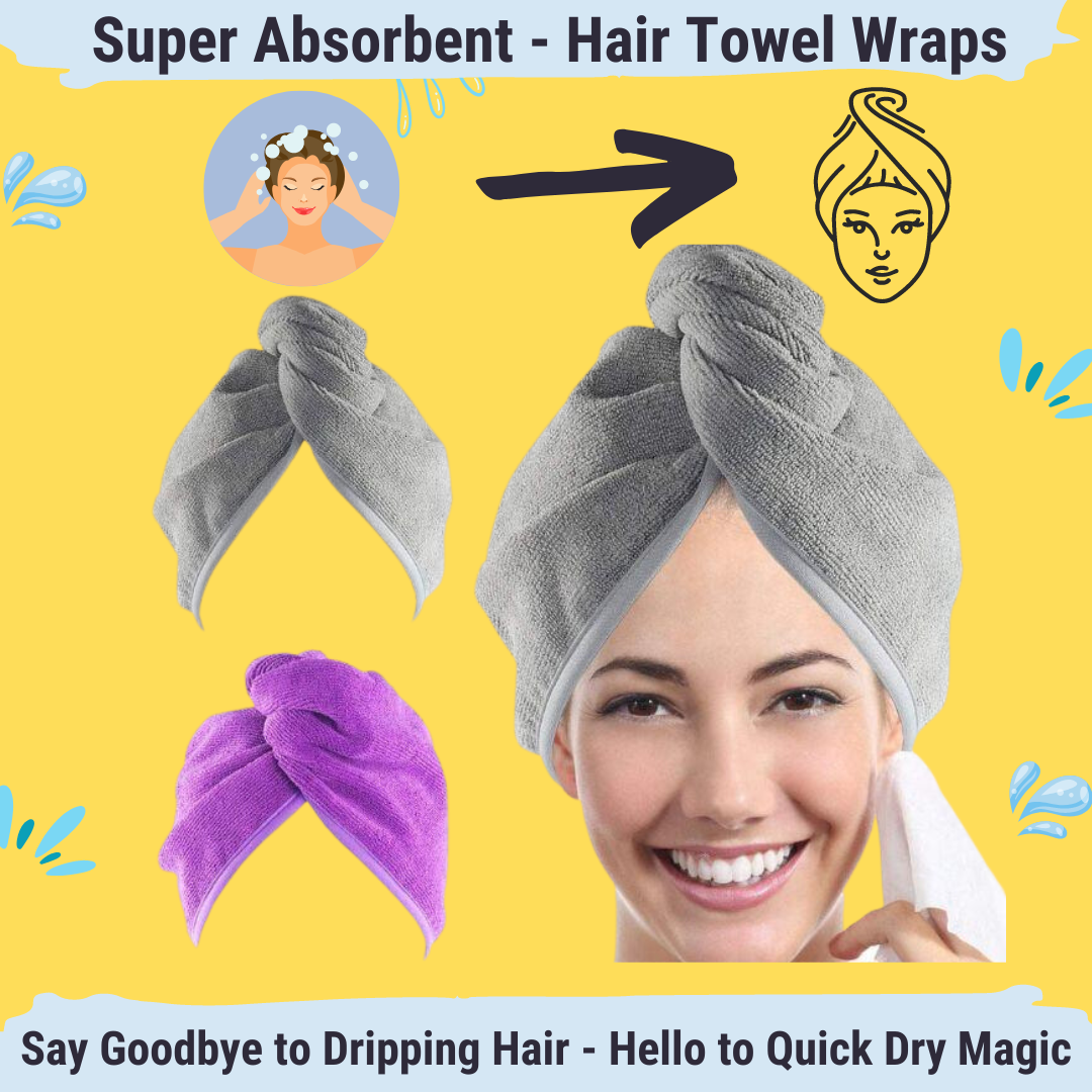 Hair Towel Wrap for Women - Pack of 2