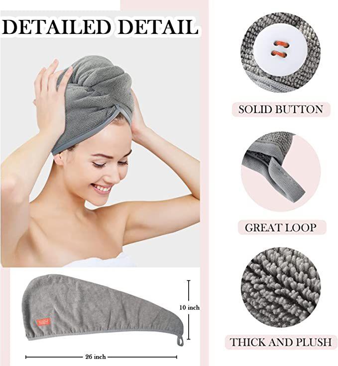 Hair Towel Wrap for Women - Pack of 2