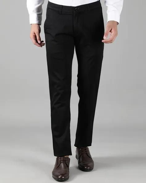 Cotton Lycra stretchable Solid Slim Fit Mens Formal Trousers